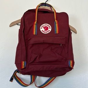 Fjallraven Kanken backpack rainbow straps